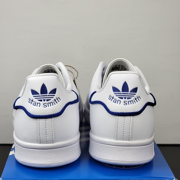 Adidas Originals Stan Smith Sneakers White Blue Gold Men's Casual Shoes - Picture 5 of 6